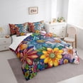 thumbnail image 3 of Manfei Traditional Floral Flower Twin Bedding Sets 7-Piece for Female Men,Vintage Aesthetics Bedding Comforter Set Microfiber,Exotic Style Breathable Sheet Sets,Luxury Bedroom Decor,Reversible, 3 of 8