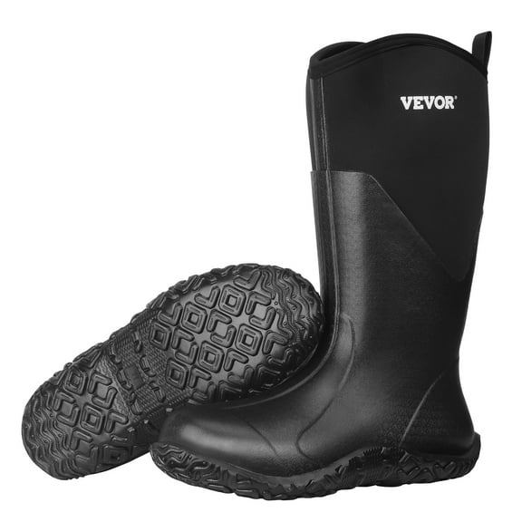 VEVOR Men's Rubber Boots, Protective Footwear, Waterproof Anti Slip Hunting Boots, Gardening Insulated Mud Boots, Protective Footwear, Lightweight & Durable, for Manufacturing, Farming, Size 9 US
