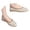 Beige, variant on SuTry Women's Round Toe Flats Lightweight Breathable Cutout PU Leather Slip On Comfortable Casual Office School Travel Walking Shoes(36)