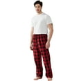 thumbnail image 6 of Onimisc Mens Pajama Pants Flannel Plaid Cotton Sleep Lounge Pants Warm Sleepwear Pants PJ Bottoms with Pockets and Button Fly, 1 Pack, 6 of 8