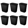 thumbnail image 1 of Sterilite Rectangular Wastebasket 5.5 Gallon Open Top Trash Bin, 6 Pack, Black, 1 of 7