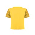 thumbnail image 4 of Zaldita Kids Girls Short Sleeve Sequin Hip Hop Jazz Street Dance Crop Tops Glitter Sparkly Party Shirts Tee Blouse Gold 5-6, 4 of 6