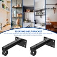 thumbnail image 4 of HEALEEP 1Set Black Floating Shelf Bracket Wall Mounted Board Support for Iron, 4 of 6