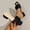 Black, variant on Women's Ruched Low Heel Slides, Elegant Square Toe Block Heel Mules, Stylish Slip-On Sandals for Casual & Semi-formal Outfits White 8.5(41)