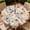 Autumn Daisy, variant on ARTSLION Round Outdoor Tablecloth For Up To 36in With Umbrella Hole & Zipper Waterproof Elastic Edge Fitted Table Cover Big Sunflower For Patio Picnic Party, Emerald Hexes