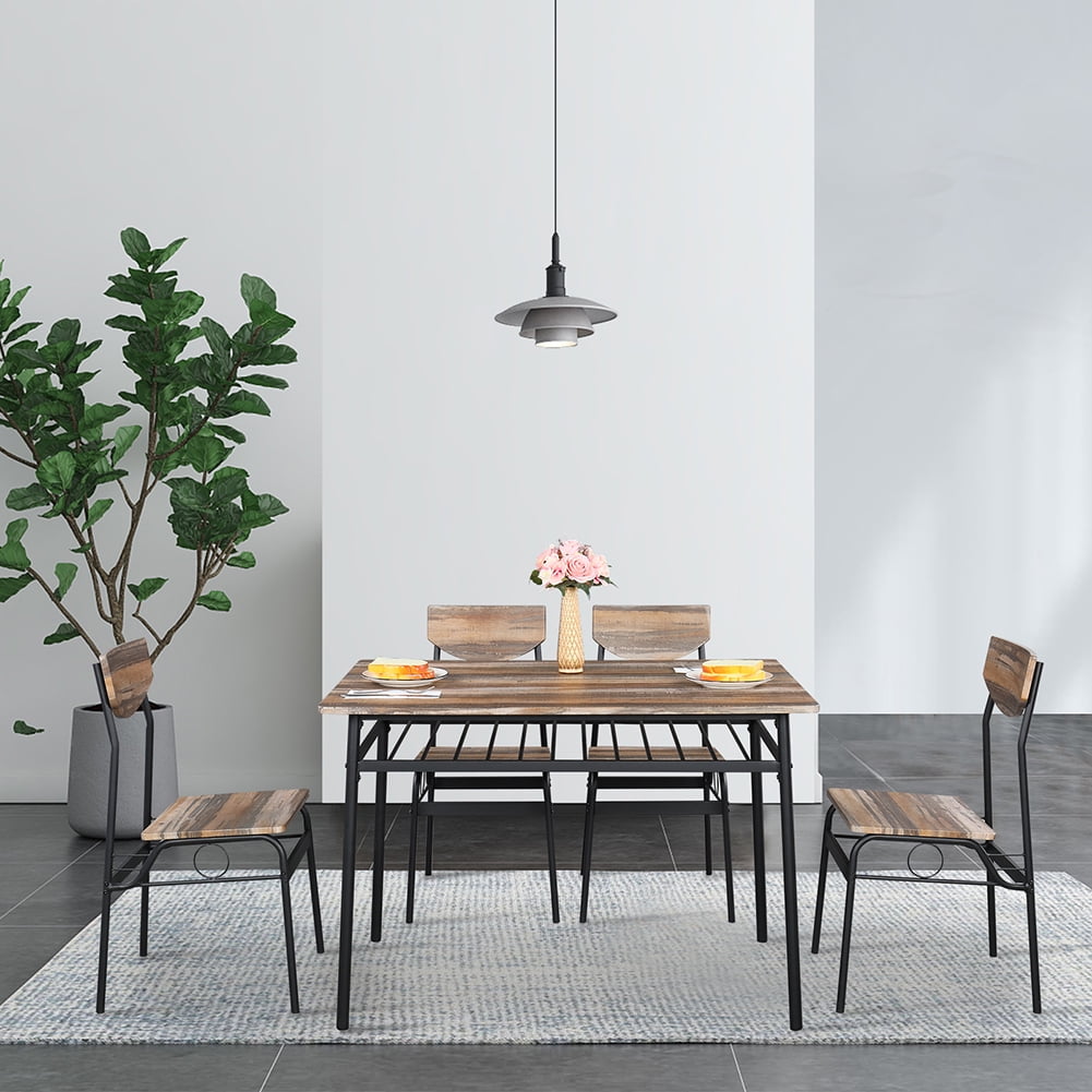 Kadyn 5 PC Dining Set, Dining Table and Chair Set for 4, Kitchen Table Sets with 4 Chairs, Natural Kadyn 5 PC Dining Set, Dining Table and Chair Set for 4, Kitchen Table Sets with 4 Chairs, Natural
