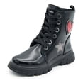 thumbnail image 2 of Botin Tendencia Corazon Rojo Juvenil Charol Negro 18-23 negro 20, 2 of 6