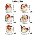 thumbnail image 3 of 24 Pack Wooden Santa Claus Garland Banner with Vintage Faces and Jute String, 24 Pieces, Rustic Wood, for Home Mantle, Christmas Decoration, 3 of 7
