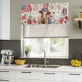 thumbnail image 5 of 2 Pack Valances for Windows, Independence Day Window Valances for Living Room/Bedroom/Bathroom, Cow Patriotic Usa Flag Firework Floral Light Filtering Kitchen Curtain Valance 54"W x18" L, 5 of 9