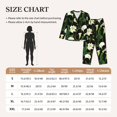 thumbnail image 4 of Pajama Sets for Women 2 Pcs, Calla Lily Flowers Black Button Down Long Sleeve Sleepwear Lounge PJ Sets, 4 of 6