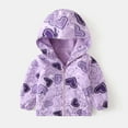 thumbnail image 2 of XAOFW Girls Outerwear Coats Jacket Winter Fuzzy Plush Trench Print Pattern Windproof Thickened Warm Thermal Rain Cold Weather Long Sleeve Hood Stylish Roomy Leisure Outdoor Activities Hoodies, 2 of 4