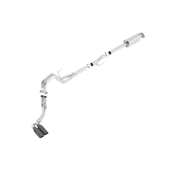 Kit de Système d'Échappement Ford F-150 Borla 2015-2020 140619BC Série ATAK avec Dossier en Chat; Acier Inoxydable T-304; avec Silencieux; Diamètre de Tuyau de 3 Pouces à Diamètre de Tuyau de 2-1/4 Pouces