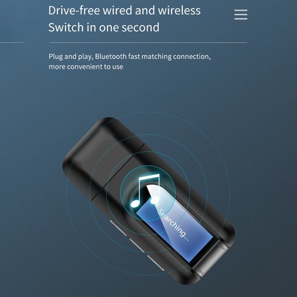 PEONAVET Adapter Adapter Adapter Adapter USB Audio Receiver Bluetooth 5.0 Transmitter LC D Screen 2IN1 Wireless Adapter