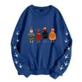 thumbnail image 4 of WEAIXIMIUNG Sweat-Shirt Court Grande Taille Noël Oversize Femmes Manches Longues Col Rond Sweat-Shirts Imprimé Poulet Léger Ample Haut, 4 of 5