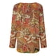 thumbnail image 5 of Blusa de manga larga con cuello redondo para mujer, informal, Sexy, a la moda, con estampado holgado Pompotops  FGAJ5755, 5 of 5