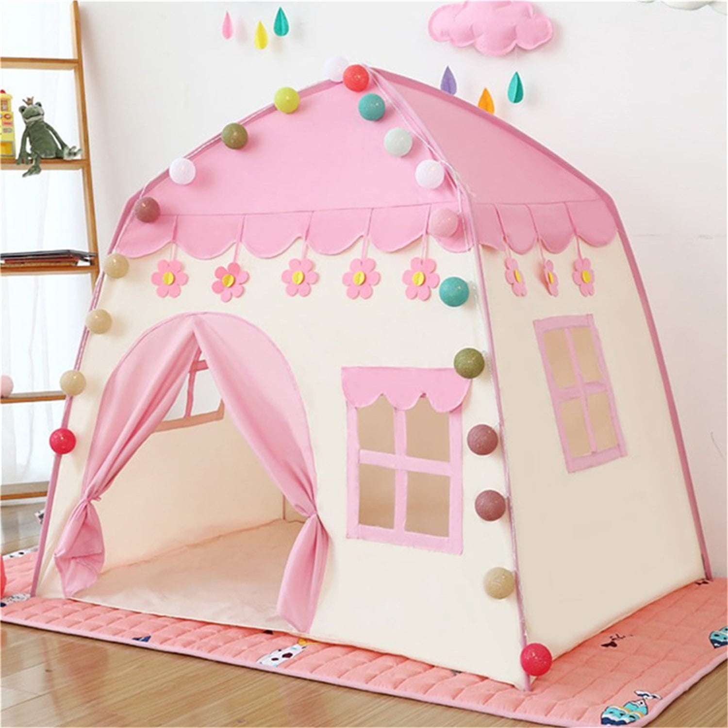 CIPACHO 51" Kids Play Tents for Girls Large Fairy Playhouse for Kids Princess Castle Tent Gift Toys for Girl Toddler Children Play House Without Lights, Pink CIPACHO 51" Kids Play Tents for Girls Large Fairy Playhouse for Kids Princess Castle Tent Gift Toys for Girl Toddler Children Play House Without Lights, Pink