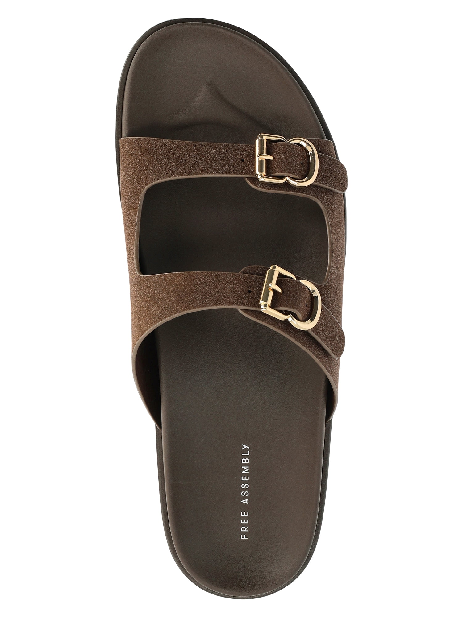 Free Assembly Women's Double Strap Footbed Slide Sandals