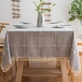 thumbnail image 1 of tablecloths Rectangular Rectangle Tablecloth Burlap Farmhouse Dining Table Cover Rustic Table Cloths Party Tablecloth Christmas Table Cloth (Rectangle/Oblong锛 x - Seats), 1 of 8