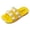 Yellow, variant on Staki Girl's Pearls Dress Flat Sandals Glitter Rhinestone Summer Open Toe Teens Slides Blue,12 Little Kid