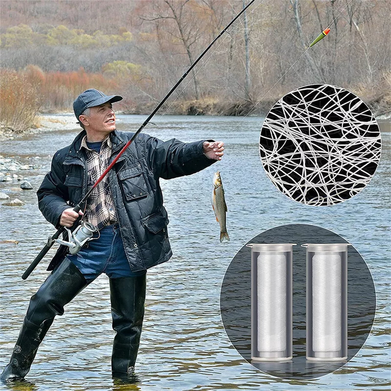 10Pcs Fishing Thread Nylon Elastic Fishing Line Fishing Baits Thread Spool Stretchy Fishing Line Baits Wrap Thread
