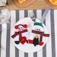 thumbnail image 2 of Cubiertos de Navidad, 6 piezas lindo muñeco de nieve cuchara cuchillo tenedores bolsa de vajilla, decoración de mesa de cocina para fiesta de cumpleaños de Navidad, 2 of 5