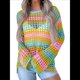 thumbnail image 1 of Traje de Baño de Crochet A Rayas para Mujer, Top de Playa con Recortes Color XL, 1 of 7