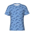 thumbnail image 4 of Vsdgher Party Shark Cute Print Men's Dry Fit Mesh Athletic Shirts Moisture Wicking Tennis T-Shirt Tops, 4 of 9