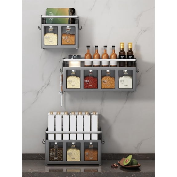 Spice Rack Organizer Carbon Steel Kitchen Rack Organizer Counter Storage Shelf 1-Tier Bathroom Countertop Organizer New