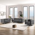 thumbnail image 2 of Morden Fort Living Room Furniture Sets Couches for Living Room, Sofas for Living Room Furniture Sets, Chair, Couch and Sofa 3 Pieces, Fabric, Dutch Velvet Grey, 2 of 8