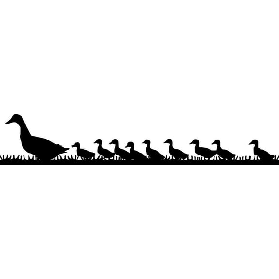 Custom Wall Decal Mama Duck & Baby Ducks 8"X30"- Vinyl Wall Sticker