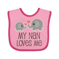 Inktastic My Nan Loves Me Grandchild Boys or Girls Baby Bib