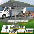thumbnail image 3 of COBIZI 10x20 Pop up Canopy Tent Easy up Canopy for Outside Instant Portable Waterproof Party Canopy Tent for Summer Beach Garden Party Camping Outside with Air Vent,Reflective Strip,4 Sandbags,Gray, 3 of 8