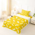 thumbnail image 5 of Homewish Happy Simple Halloween Bat Twin Sheets,White Silhouette Pattern Bedding,Mustard Yellow,3 Pieces,1 Fitted Sheet and 1 Pillowcase, 5 of 6