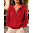 thumbnail image 4 of Women's Hoodies Fall Fashion Outfits Workout Sweatshirts Y2k Winter Zip Up Jackets Oversized Tops Red S, 4 of 7