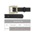 thumbnail image 4 of INSPIRE CHIC Women's Rhinestone Buckle Belts, Decorative Elegant Faux Leather Waistband Belt for Jeans Pants Dresses 105x2.8cm/41.3x1.1" Black, 4 of 6