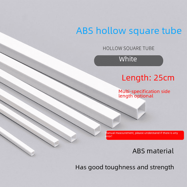 Material para modelo de mesa de arena con tubo cuadrado ABS, modelo de tubo cuadrado hueco ABS, transformación de tubo de plástico, manual, material para bricolaje