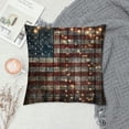 thumbnail image 2 of Autua American Flag Lights Graphic Decorative Cushion Throw Pillow Cover for Home Couch Living Room Bed Sofa - Short Plush 1PC 22x22in, 2 of 5