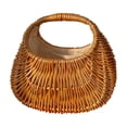 thumbnail image 1 of Bolso de paja para mujer, bolso de mano de mimbre con asa superior, forma de concha, tejido a mano, moderno 22cmx12cmx22cm, 1 of 9