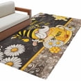thumbnail image 2 of Rectangle Area Rug 3x5ft,Bee Gnome Honeycomb Washable Carpet Non-Slip Runner Accent Rugs Indoor Floor Mat for Bedroom Living Room Decor,Rustic Daisy Floral Retro Blackboard, 2 of 9