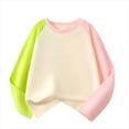 thumbnail image 3 of Girls' Cotton Long Sleeve T-Shirt Color-Block Drop Shoulder Crew Neck Shirt Spring & Autumn Casual Fashion Shirt (3-14 Years), 3 of 9