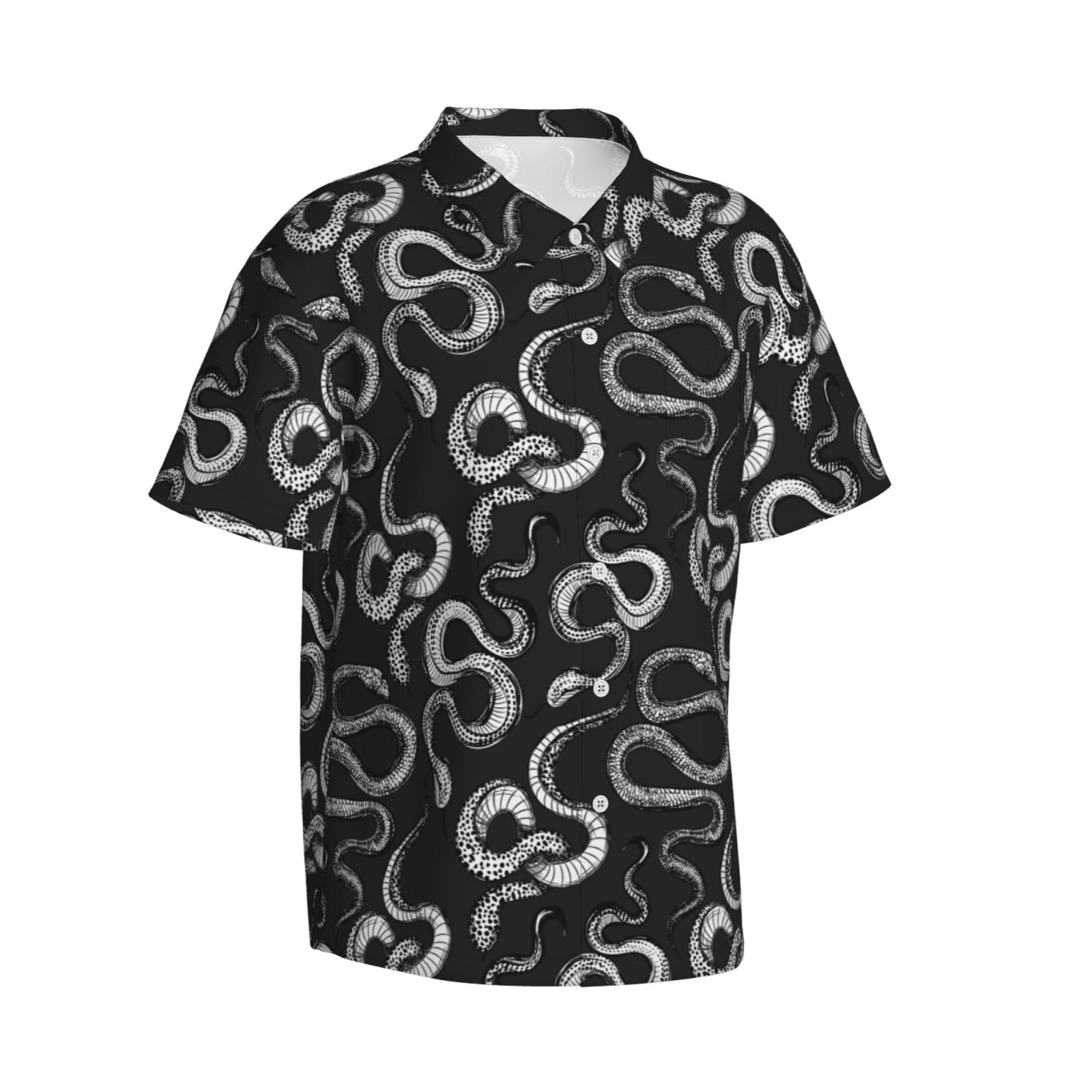 Balery Snake Print Men's Hawaiian Shirts Short Sleeve Beach Shirt ...