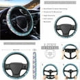 thumbnail image 3 of Yuyamidu Dolphin Front Rear Car Seat Covers with Steering Wheel Cover Gear Shift Cover Car Handbrake Cover Seat Belt Shoulder Pads Car Coaster Armrest Pad Cover Armrest Cover Trash Can, Set of 14, 3 of 7