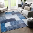 thumbnail image 3 of CAROMIO Washable Area Rug Modern Tile Trellis Floorcover Carpet Modern Contemporary Geometric Chic Distressed Area Rugs Accent Rug, Blue 2.6 x 5 Feet, 3 of 5