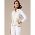 thumbnail image 3 of DARING DIVA Women's Lightweight Hooded Puffer Vest Quilted Short Coat S Apricot, 3 of 7