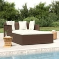 thumbnail image 1 of vidaXL Sunbed with Cushions Brown 182x118x63 cm Poly Rattan, 1 of 5