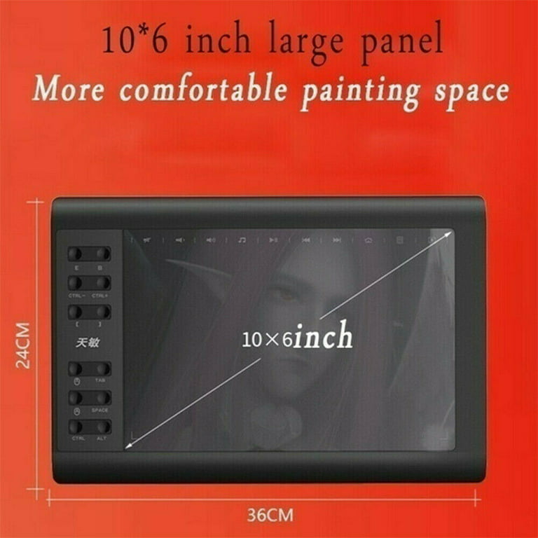 Kilovo Large 10x6 inch Digital Drawing Art Tablet Sketch Pad with Pen