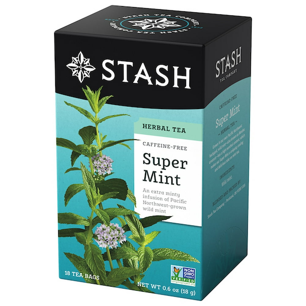 Stash Super Mint Herbal Tea Bags, 18 Count, 0.6 Oz