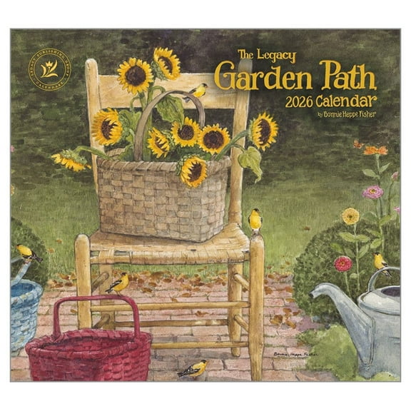 Legacy Publishing Group, Garden Path by Bonne Heppe Fisher 2026 Wall Calendar, 13.38'' X 12.13'', 12-Month Calendar with Stapled Binding