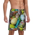 thumbnail image 2 of Naloa Easter Egg1 Men's Short Pajama Pants, Lounge Comfort Shorts with Elasticized Waistband and Side Pockets - Medium, 2 of 9