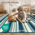 thumbnail image 4 of ODIKA 5'x7' Washable Area Rug Non-Slip, Chair-Friendly Faded Bands Distressed Abstract Detail Geometric Striped Vintage Refined for Dining Room, Under Table, Home Office, 4 of 7